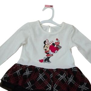 Disney Minnie Mouse Long Sleeve Top - Cream and Red